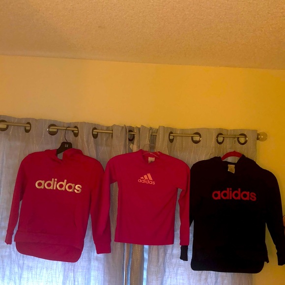 adidas Other - Adidas 3 pieces girls tops! A black and a pink hoody and shirt Girls12,14, large